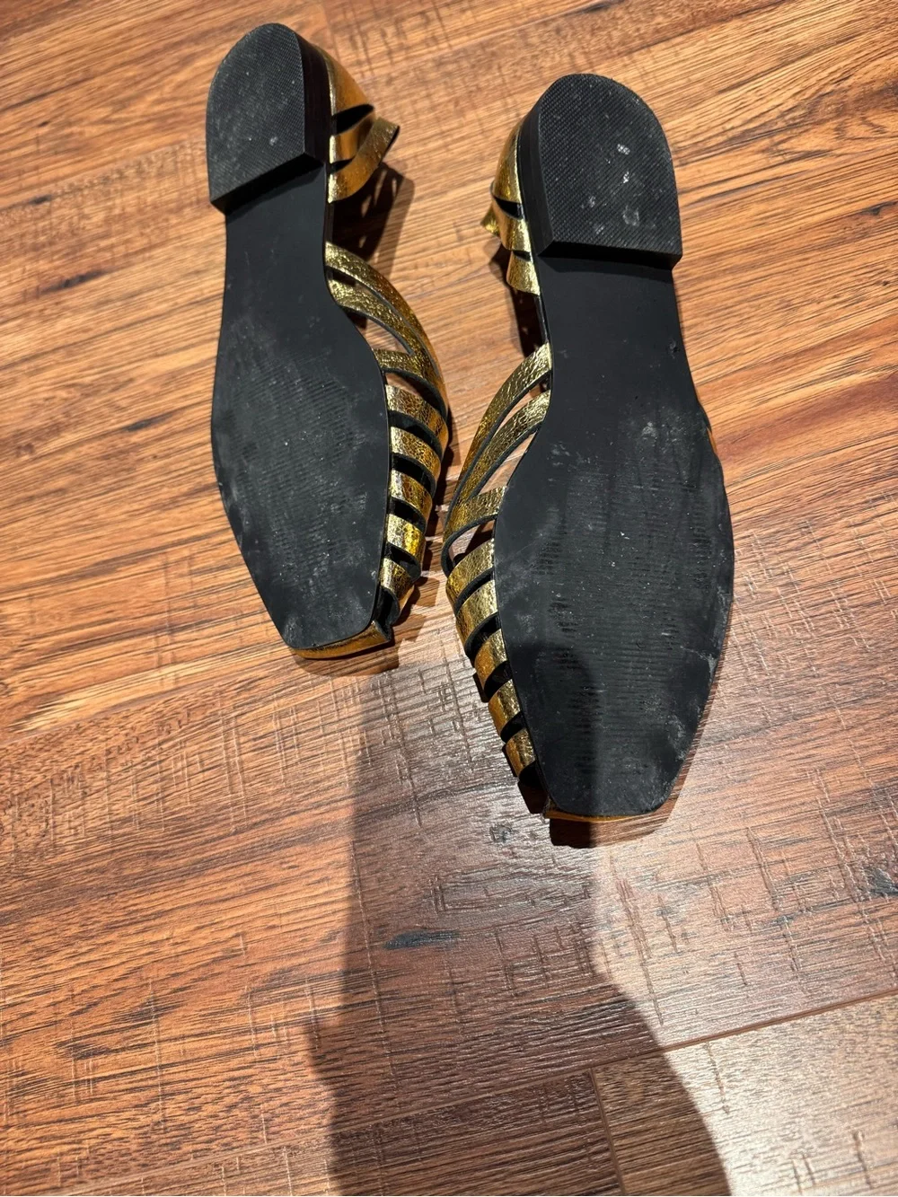 Steve Madden Gold Strappy Women’s Flat Sandals - Metallic Braided Design